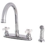 Kingston Brass Victorian 8-Inch Centerset Kitchen Faucet with Sprayer, Polished Chrome FB7791PXSP