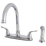Kingston Brass Yosemite 8-Inch Centerset Kitchen Faucet with Sprayer, Polished Chrome FB7791YLSP
