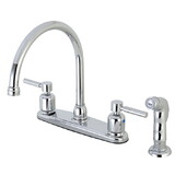 Kingston Brass Concord 8-Inch Centerset Kitchen Faucet with Sprayer, Polished Chrome FB791DLSP