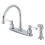 Kingston Brass FB791DPLSP Paris 8-Inch Centerset Kitchen Faucet with Sprayer, Polished Chrome