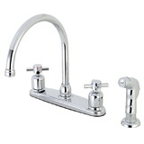 Kingston Brass Concord 8-Inch Centerset Kitchen Faucet with Sprayer, Polished Chrome FB791DXSP