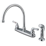 Kingston Brass Magellan 8-Inch Centerset Kitchen Faucet with Sprayer, Polished Chrome