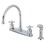 Kingston Brass FB791ZXSP Millennium 8-Inch Centerset Kitchen Faucet with Sprayer, Polished Chrome