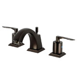 Kingston Brass Serena Two-Handle 3-Hole Deck Mount Widespread Bathroom Faucet with Plastic Pop-Up