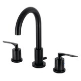 Kingston Brass Serena Widespread Bathroom Faucet with Brass Pop-Up, Matte Black FSC8920SVL