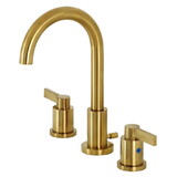 Kingston Brass Fauceture FSC8923NDL NuvoFusion Widespread Bathroom Faucet, Brushed Brass