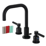 Kingston Brass Kaiser Widespread Bathroom Faucet with Brass Pop-Up, Matte Black FSC8930DKL