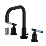 Kingston Brass Sona FSC8930KPS - Verona Widespread Bathroom Faucet with Brass Pop-Up, Matte Black