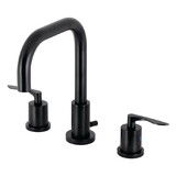 Kingston Brass Serena Widespread Bathroom Faucet with Brass Pop-Up, Matte Black FSC8930SVL