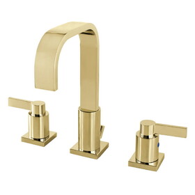 Kingston Brass Fauceture FSC8962NDL NuvoFusion Widespread Bathroom Faucet, Polished Brass