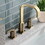 Kingston Brass Fauceture FSC89633NDL NuvoFusion Widespread Bathroom Faucet, Antique Brass