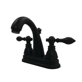 Fauceture American Classic 4 in. Centerset Bathroom Faucet with Plastic Pop-Up, Matte Black