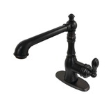 Kingston Brass Fauceture FSY7205ACL American Classic Single-Handle Bathroom Faucet with Push Pop-Up and Cover Plate, Oil Rubbed Bronze