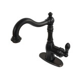 Kingston Brass Fauceture FSY7705ACL American Classic Single-Handle Bathroom Faucet with Push Pop-Up and Cover Plate, Oil Rubbed Bronze