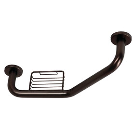Kingston Brass GBS141012CS5 Meridian 10&#8243; x 12&#8243; Angled Grab Bar with Soap Holder, Oil Rubbed Bronze