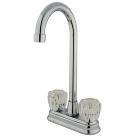 Kingston Brass GKB491AC Water Saving Magellan Bar Faucet with Acrylic Handles, Polished Chrome