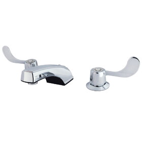 Kingston Brass GKB931G Vista Two-Handle 3-Hole Deck Mount Widespread Bathroom Faucet with Grid Strainer, Polished Chrome