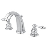 Kingston Brass Heirloom GKB981AL - Victorian Two-Handle 3-Hole Deck Mount Widespread Bathroom Faucet with Pop-Up Drain, Polished Chrome
