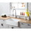 Kingston Brass GKFA331810LD Arcticstone 33-Inch Solid Surface White Stone Apron-Front Single Bowl Farmhouse Kitchen Sink, Matte White