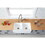 Kingston Brass GKFA331810SQD Arcticstone 33-Inch Solid Surface White Stone Apron-Front Double Bowl Farmhouse Kitchen Sink, Matte White