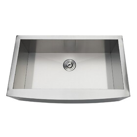 Kingston Brass GKTSF33209 Uptowne 33-Inch Stainless Steel Apron-Front Single Bowl Farmhouse Kitchen Sink, Brushed