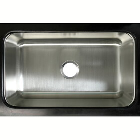 Kingston Brass GKUS3018 Loft 30-Inch Stainless Steel Undermount Single Bowl Kitchen Sink, Brushed