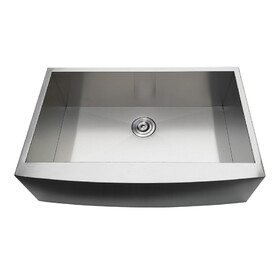 Kingston Brass GKUSF332110 Uptowne 33-Inch Stainless Steel Apron-Front Single Bowl Farmhouse Kitchen Sink, Brushed