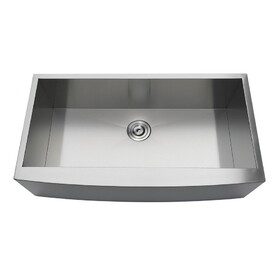 Kingston Brass GKUSF36209 Uptowne 36-Inch Stainless Steel Apron-Front Single Bowl Farmhouse Kitchen Sink, Brushed