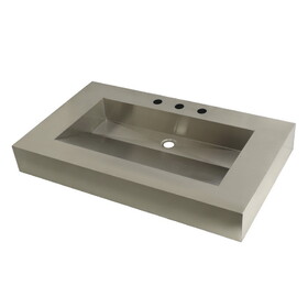 Kingston Brass GLTS37225 Kingston Commercial 37-Inch Stainless Steel Console Sink Top, Brushed