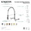 Kingston Brass Gourmetier GS1246AX Heritage Two-Handle Wall-Mount Pull-Down Sprayer Kitchen Faucet, Polished Nickel