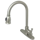 Gourmetier Vintage Pull-Down Single-Handle Kitchen Faucet, Brushed Nickel