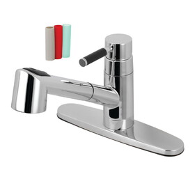 Gourmetier Kaiser Single-Handle Pull-Out Kitchen Faucet, Polished Chrome