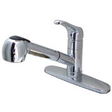 Gourmetier Century Single-Handle Kitchen Faucet with Pull-Out Sprayer, Polished Chrome