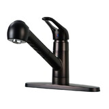 Kingston Brass Gourmetier GSC885NCLSP Century Single-Handle Kitchen Faucet with Pull-Out Sprayer, Oil Rubbed Bronze