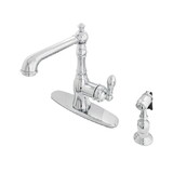 Gourmetier American Classic Single-Handle Kitchen Faucet with Brass Sprayer, Polished Chrome GSY7201ACLBS