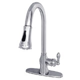 Gourmetier American Classic Single-Handle Pull-Down Sprayer Kitchen Faucet, Polished Chrome