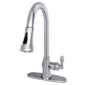 Gourmetier American Classic Single-Handle Pull-Down Sprayer Kitchen Faucet, Polished Chrome