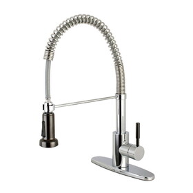 Gourmetier Kaiser Single-Handle Pre-Rinse Kitchen Faucet, Polished Chrome/Black Stainless Steel GSY8881DKL