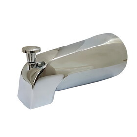 Kingston Rear Threaded Tub Spout with Top Diverter, Polished Chrome