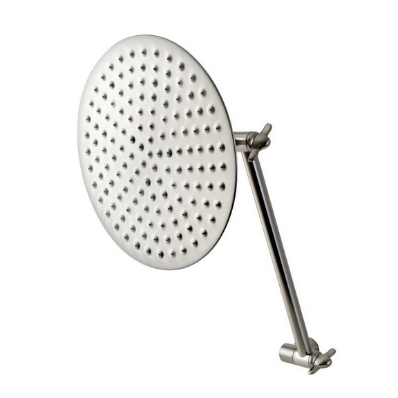 5-1/2 Kingston Brass K135K1 Showerhead with 10 Swivel Shower Arm Polished Chrome 5-1/2 Kingston Brass K135K1 Showerhead with 10 Swivel Shower Arm Polished Chrome