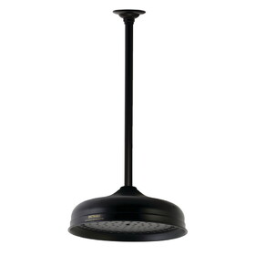 Kingston Brass 10" Showerhead with 17" Ceiling Mounted Shower Arm, Matte Black