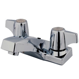 Kingston Brass KB100B Columbia Two-Handle 3-Hole Deck Mount 4" Centerset Bathroom Faucet with Brass Pop-Up, Polished Chrome