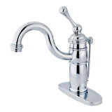 Kingston Brass Victorian Single-Handle Bathroom Faucet with Pop-Up Drain, Polished Chrome KB1401BL