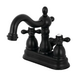 Kingston Brass Heritage 4 in. Centerset Bathroom Faucet, Matte Black KB1600AX