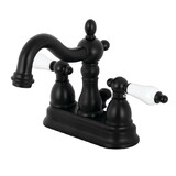Kingston Brass Heritage 4 in. Centerset Bathroom Faucet, Matte Black KB1600PL