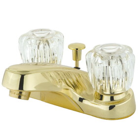 Kingston Brass KB162 Two Handle 4" Centerset Lavatory Faucet with Retail Pop-up, Polished Brass