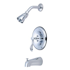 Kingston Brass KB1631CFL Century Single-Handle 3-Hole Wall Mount Tub and Shower Faucet, Polished Chrome