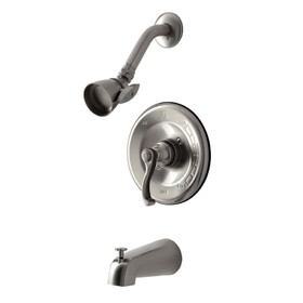 Kingston Brass KB1638FL Single-Handle 3-Hole Wall Mount Tub and Shower Faucet, Brushed Nickel