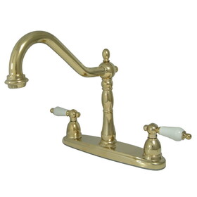 Kingston Brass 8-Inch Centerset Kitchen Faucet, Polished Brass