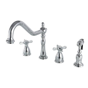 Kingston Brass Widespread Kitchen Faucet, Polished Chrome KB1791BEXBS